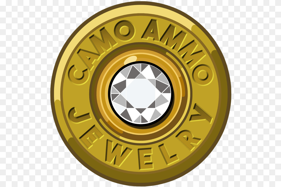 Camo Ammo Jewelry Bullet, Disk, Gold Png Image