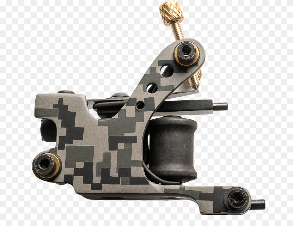 Camo Cast Iron Tattoo Machine Gun, Firearm, Handgun, Weapon, Rifle Png
