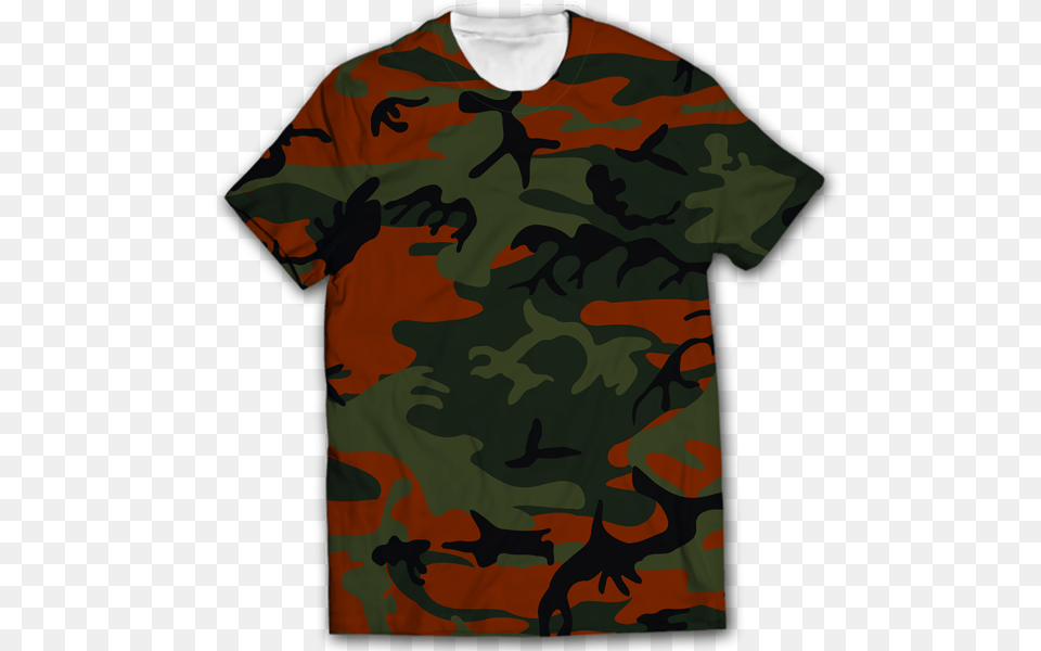 Camouflage All Over Printed T Shirt Price Online, Military, Military Uniform, Clothing, T-shirt Free Transparent Png