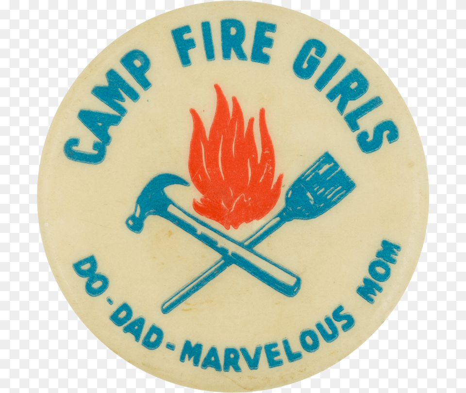 Camp Fire Girls Do Dad Marvelous Mom Club Button Museum Emblem, Badge, Logo, Symbol, Animal Png