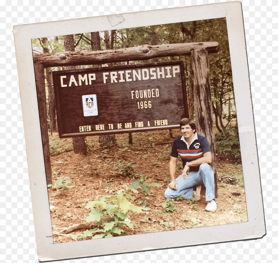 Camp Friendship Founder Chuck Ackenbom In Front Of Picture Frame, Woodland, Pants, Person, Photography Png