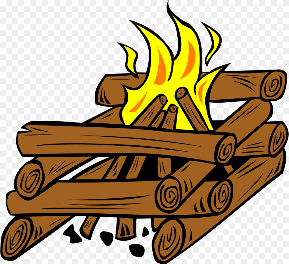Camp Log Cabin Fire, Flame, Bonfire, Bulldozer, Machine Free Png