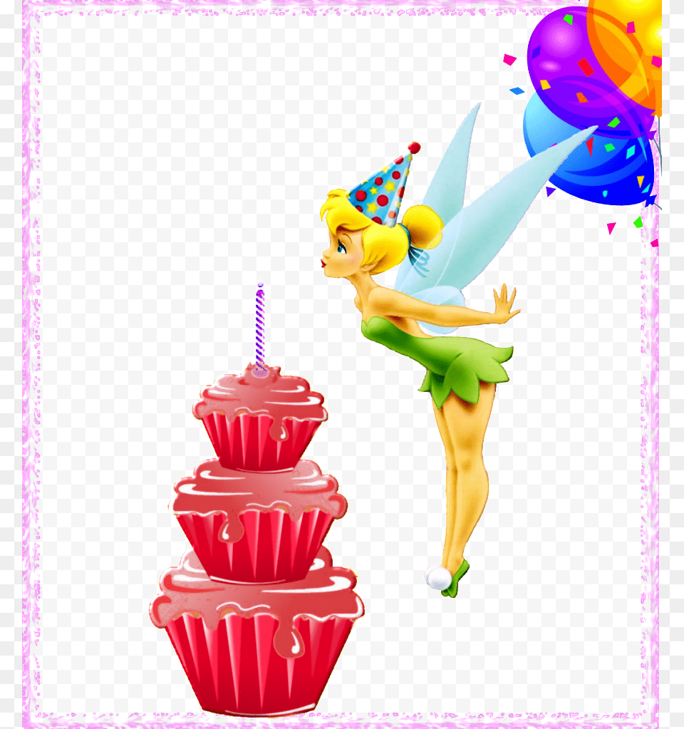 Campanita Tinkerbell Happy Birthday Gif, Person, People, Cake, Cream Free Transparent Png