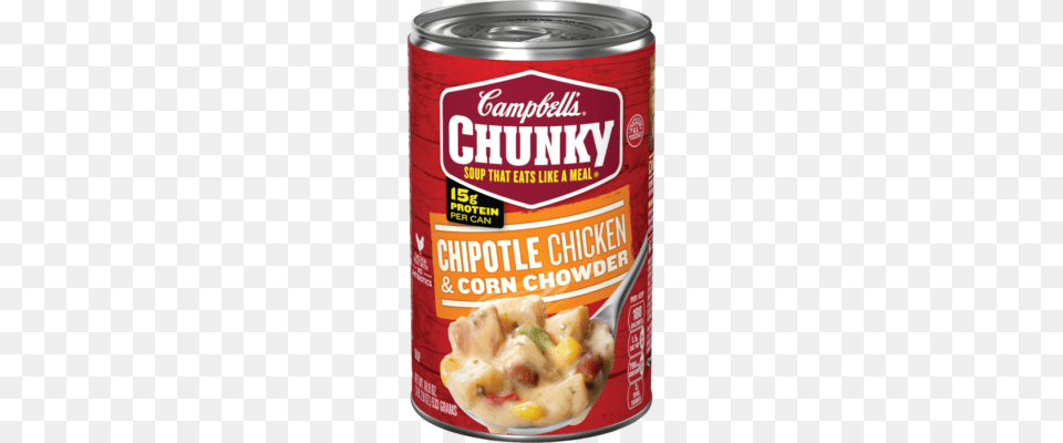 Campbells Chipotle Chicken Corn Chowder Soup, Can, Tin, Aluminium, Canned Goods Png Image
