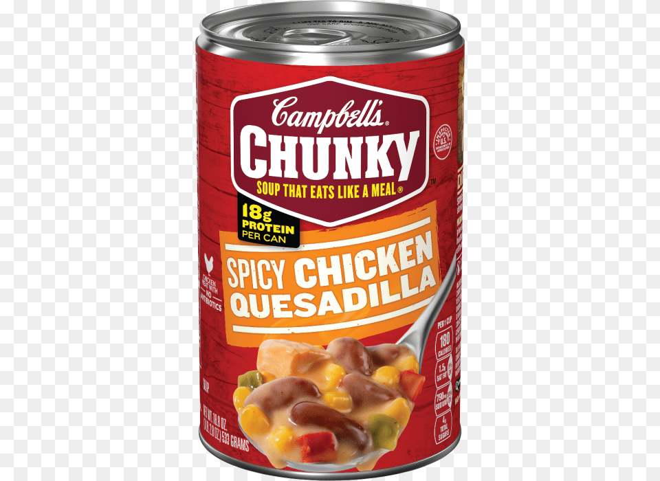 Campbells Spicy Chicken Quesadilla Soup, Tin, Can, Aluminium, Canned Goods Png Image