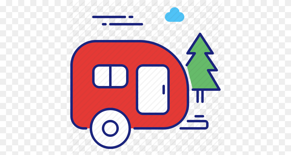 Camper Campervan Park Rv Trailer Van Icon, Transportation, Vehicle, Caravan Free Transparent Png