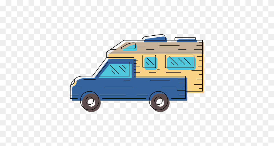 Camper Van Vector, Transportation, Vehicle, Device, Grass Free Png