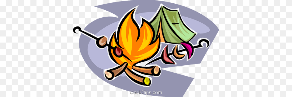 Campfire And Tent Royalty Free Vector Clip Art Illustration, Leaf, Plant, Animal, Fish Png Image