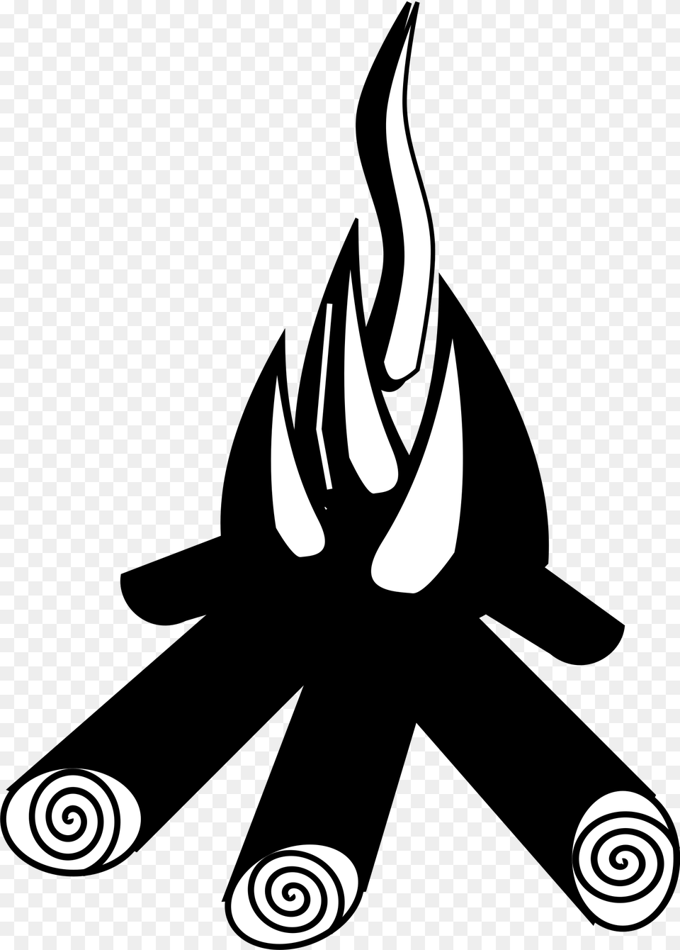 Campfire Big Campfire Black And White, Fire, Flame Png