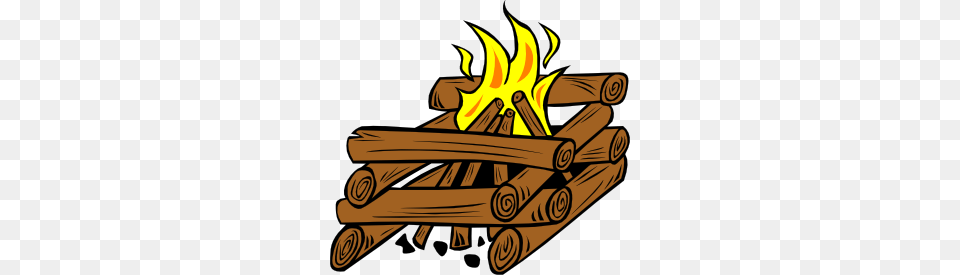 Campfire Camp Fire Clipart Image, Flame, Wood, Bulldozer, Machine Free Transparent Png