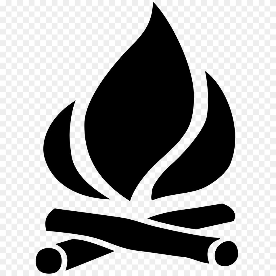 Campfire Camping Bonfire Clip Art, Gray Free Png Download