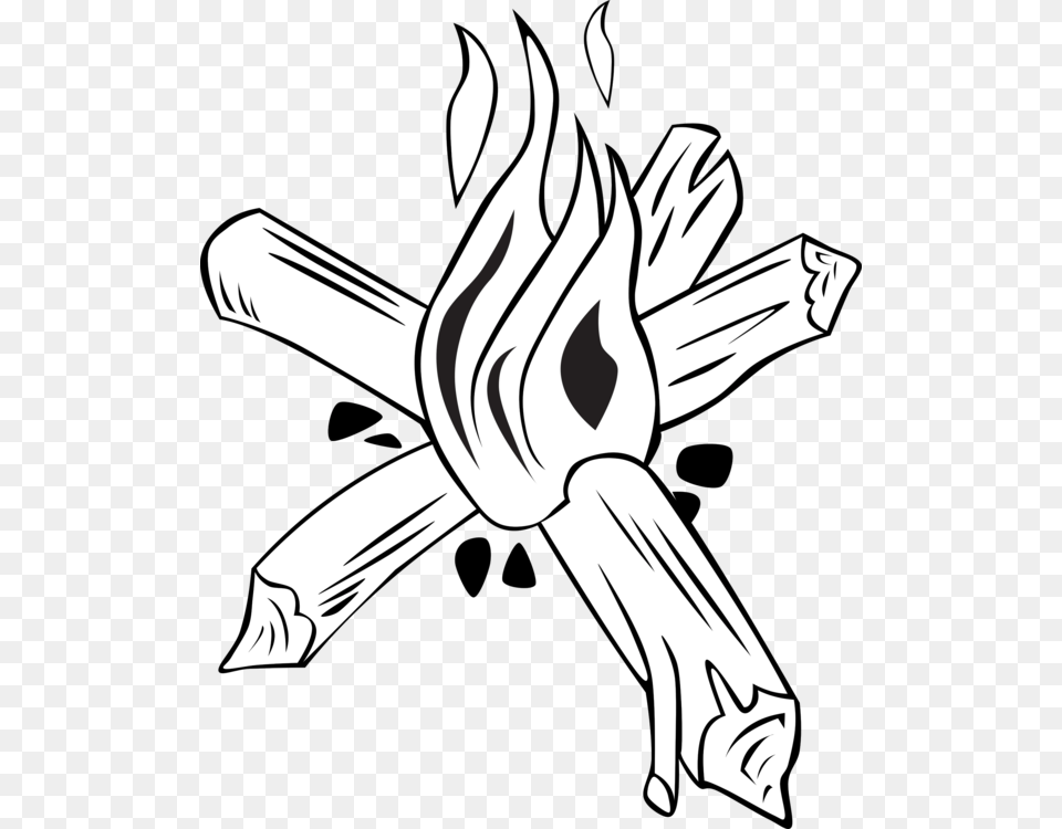 Campfire Camping Scouting Outdoor Recreation Bonfire, Fire, Flame, Person, Stencil Free Transparent Png