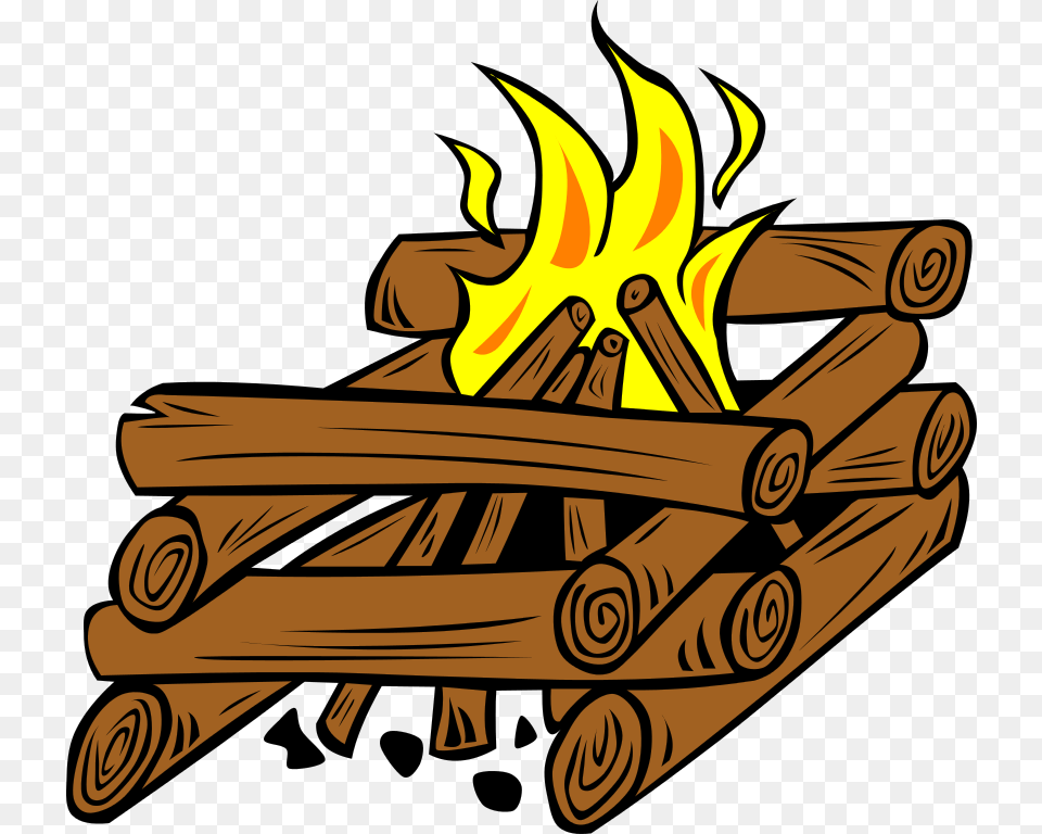 Campfire Clip Art Vector Drawing Of Campfire In A Stone Pit, Fire, Flame, Bulldozer, Machine Free Png