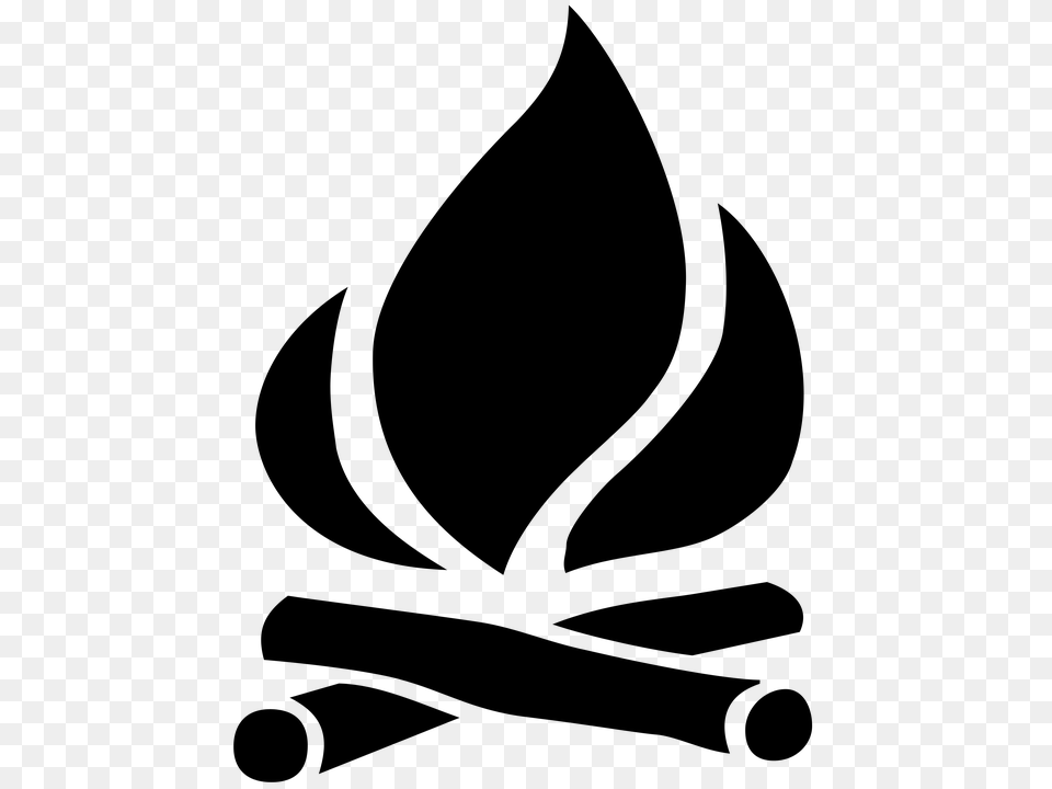 Campfire Clipart Fire Log, Gray Png