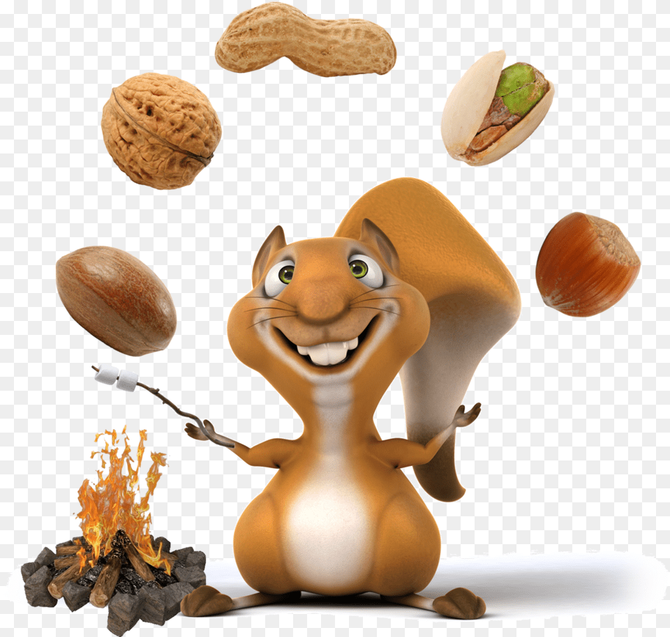 Campfire Clipart Hot Dog Squirrel, Nut, Vegetable, Produce, Plant Png