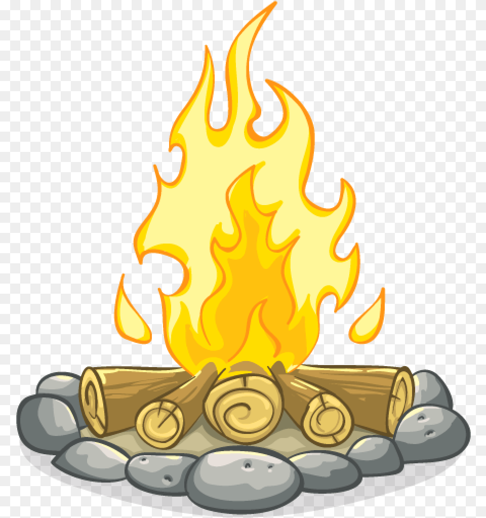 Campfire File Icon Favicon Freepngimg Camp Fire Clipart Background, Flame, Birthday Cake, Cake, Cream Free Transparent Png