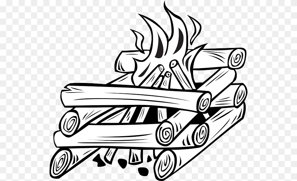 Campfire Firewood Wood Log, Bulldozer, Machine, Art, Drawing Png Image