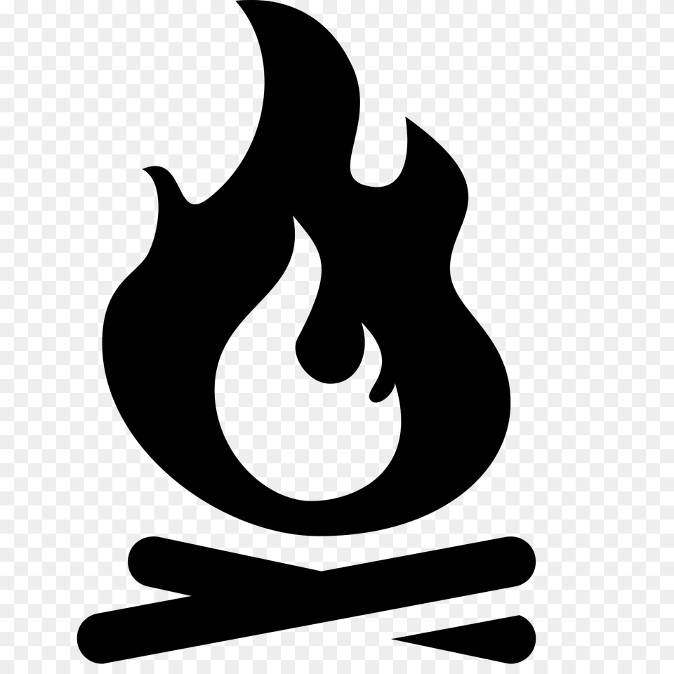 Campfire Icon, Gray Free Png Download