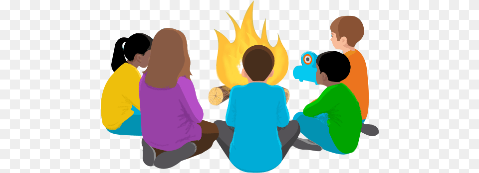 Campfire Story Play Wonder League Images Clipart Kids Sitting Around Campfire, Baby, Boy, Child, Male Png Image