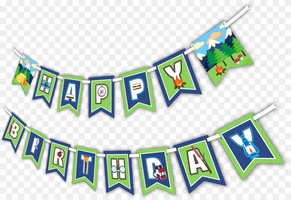 Camping Adventure Happy Birthday Party Banner Camping Birthday Clipart, People, Person, Text Png Image