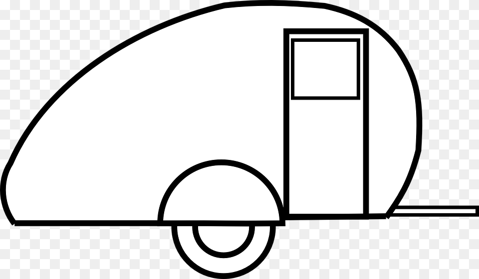 Camping Black And White Teardrop Camper Clipart Png