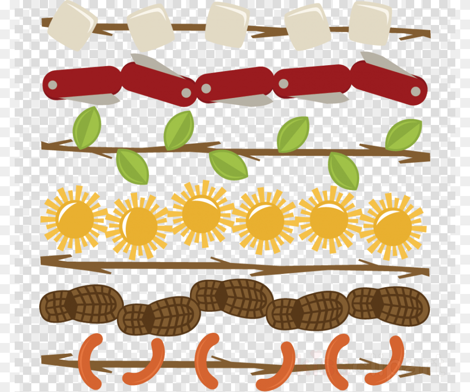 Camping Border Clip Art, Home Decor, Rug, Pattern, Quilt Free Png