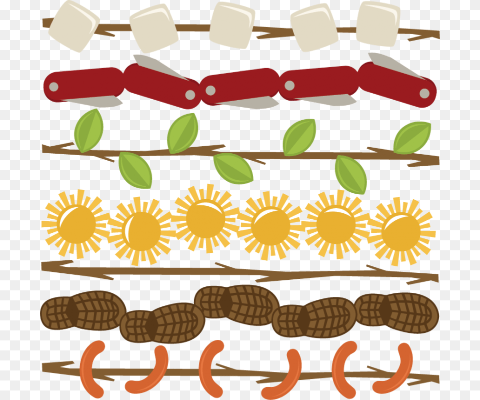 Camping Border Clip Art, Flower, Plant, Animal, Reptile Png Image