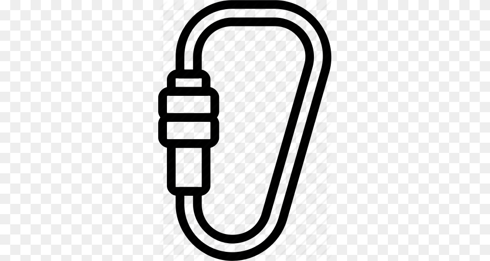 Camping Carabiner Climb Hike Outdoor Rope Survival Icon, Lock, Combination Lock Free Png