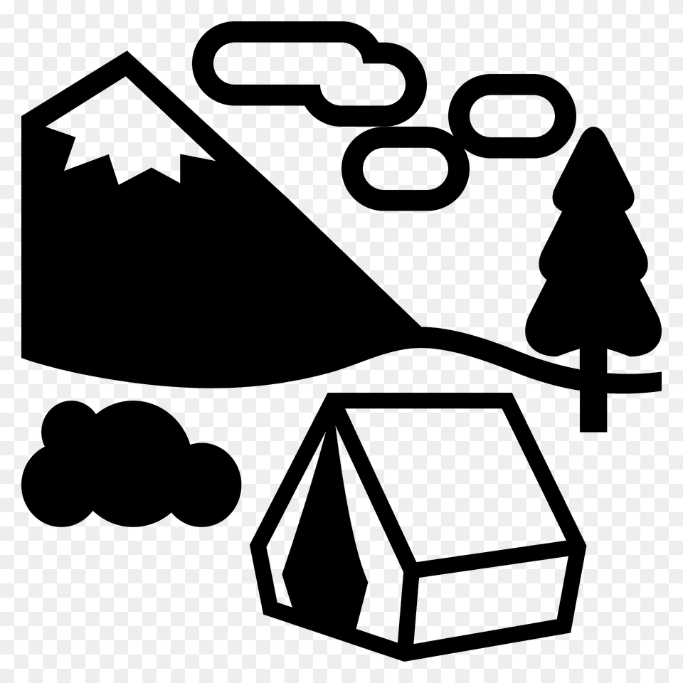 Camping Emoji Clipart, Stencil, Outdoors Png Image