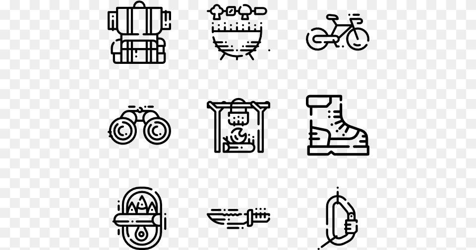 Camping Free Stock Icons, Gray Png