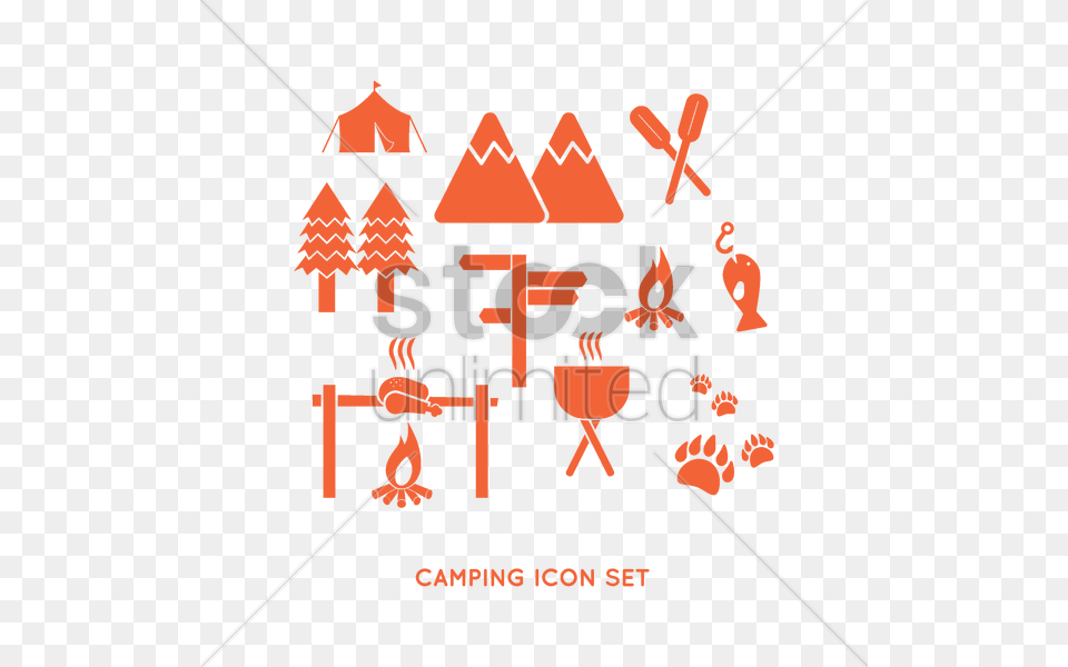 Camping Icon Set V Graphic Design, Advertisement, Poster, Person, Outdoors Png