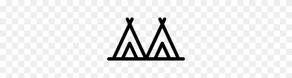 Camping Indian Shelter Teepee Icon, Gray Free Transparent Png
