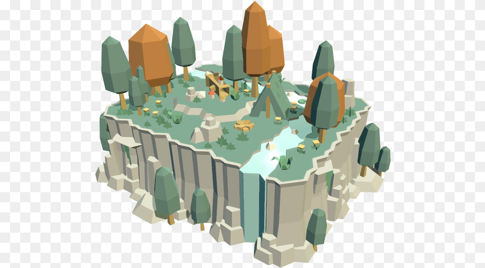 Camping Scene Low Poly 3d Scene, Mineral, Chess, Game Free Png