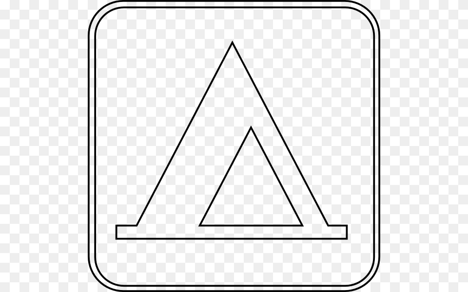 Camping Sign Outline Clip Art, Triangle, Device, Grass, Lawn Free Png