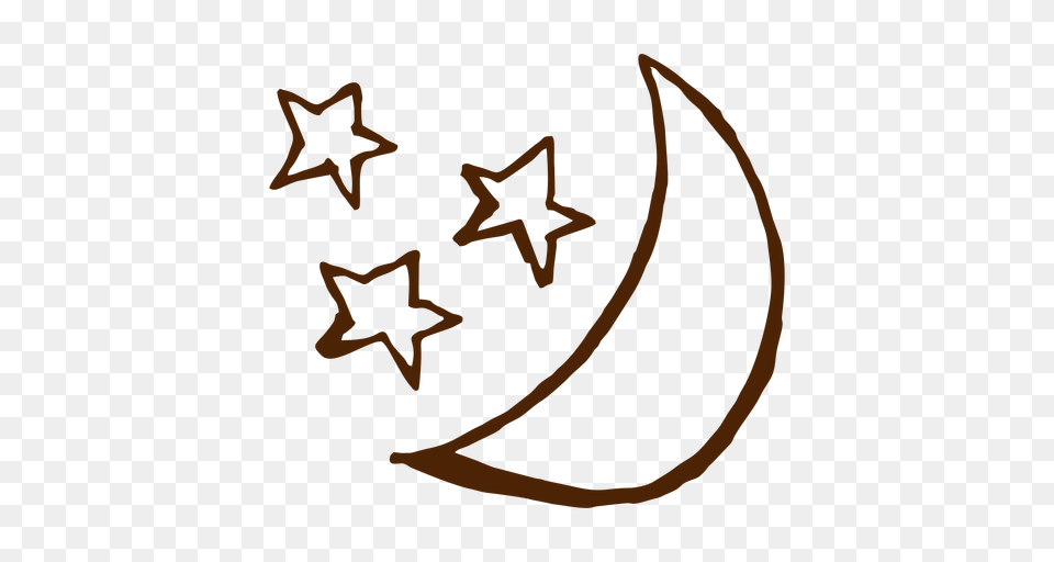 Camping Stars And Moon Hand Drawn Icons, Star Symbol, Symbol, Nature, Night Png