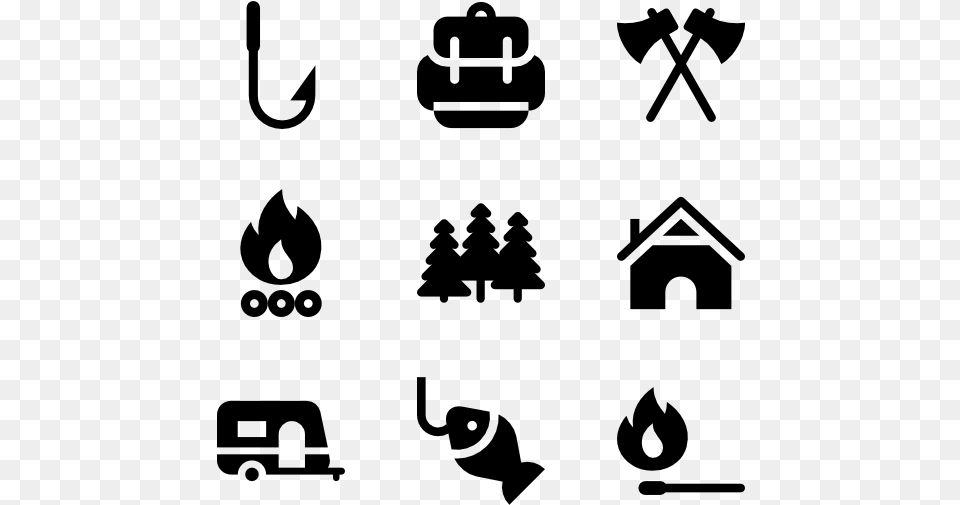 Camping Summer Camp Icon, Gray Free Png Download