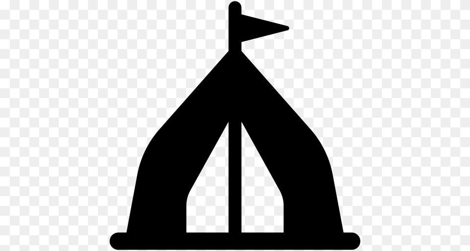 Camping Tent Icon, Gray Png Image