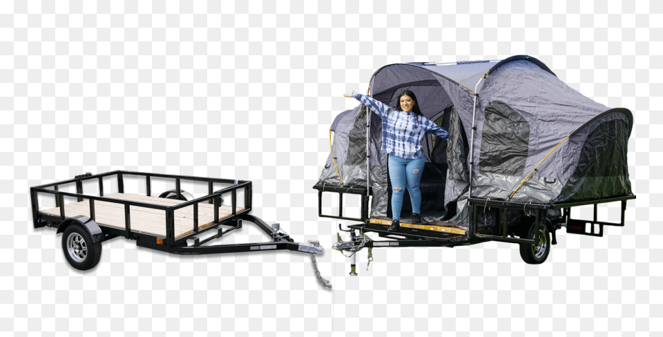 Camping Tent Trailer, Adult, Person, Female, Woman Png