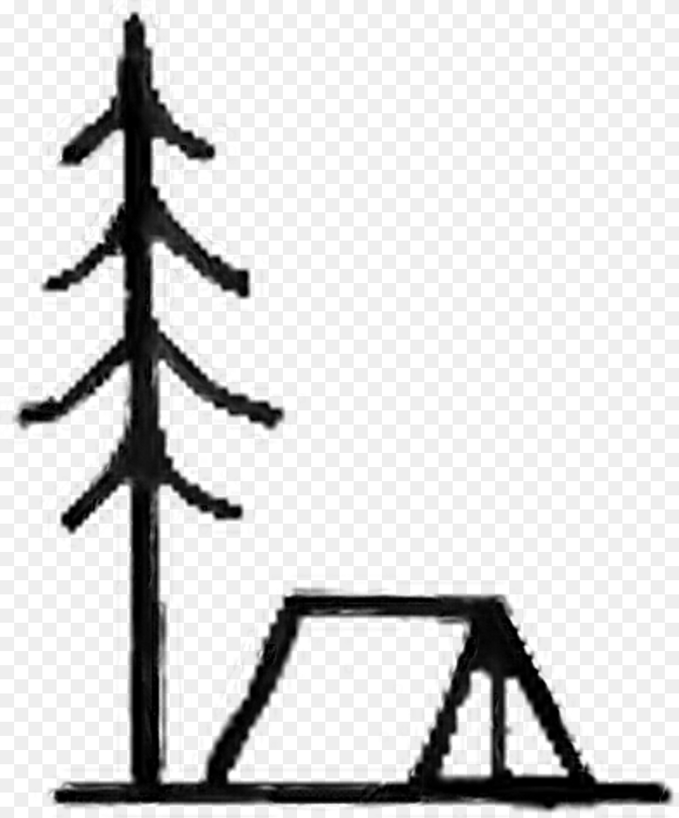 Camping Tent Tree Doodle Freetoedit Tree Doodle, Plant, Fir, Christmas, Christmas Decorations Png Image