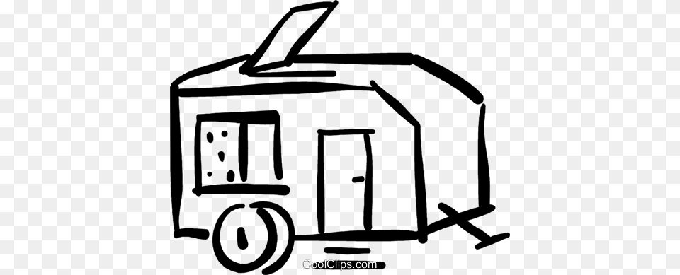 Camping Trailer Royalty Vector Clip Art Illustration, Architecture, Building, Countryside, Rural Png