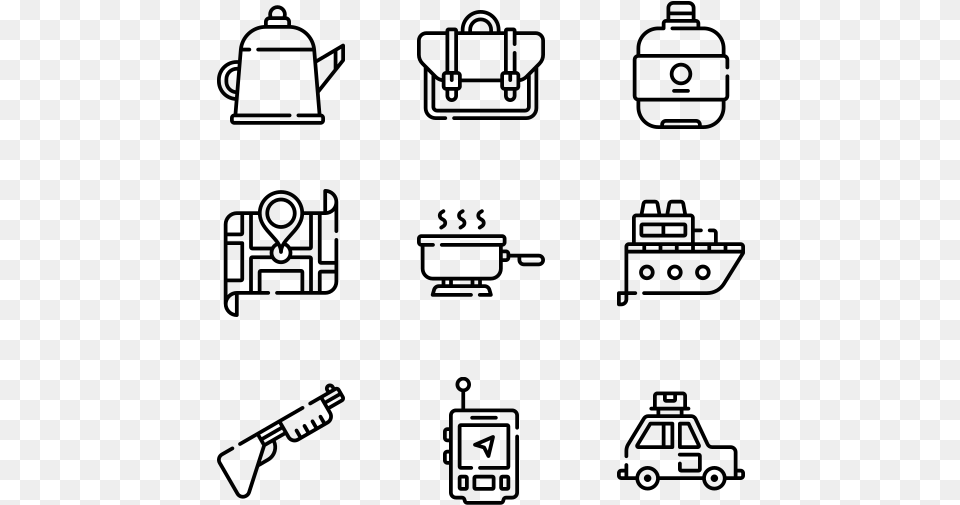 Camping Work Icons, Gray Free Png Download