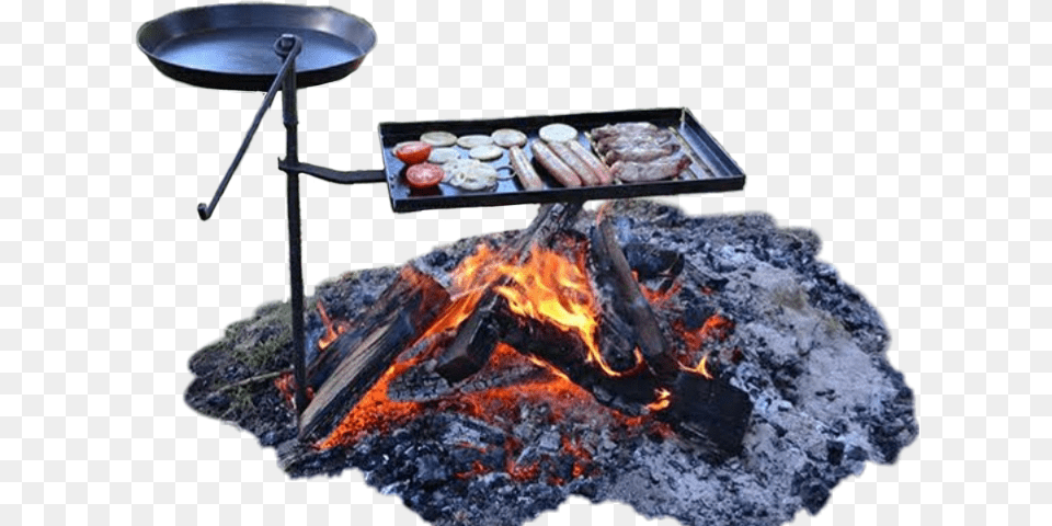 Campingbarbeque Food Fire Ashes Sticker Camp Fire Bbq, Cooking, Grilling, Bonfire, Flame Free Transparent Png