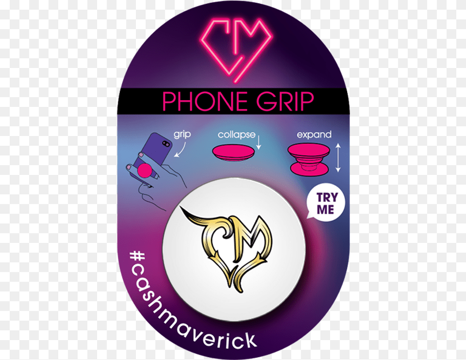 Campm Phone Grip Cash And Maverick Baker Merch, Disk, Light, Purple, Dvd Free Png Download