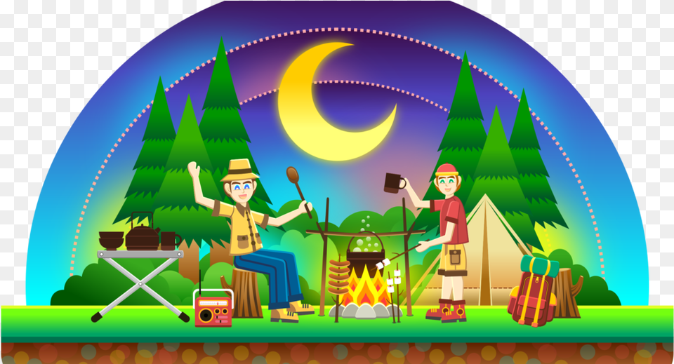 Campout At Del Valle Family Camping Clip Art, Boy, Child, Male, Person Free Png