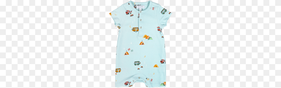 Campsite Blue Bubble Shorts Romper Sea Apple, Clothing, T-shirt, Shirt, Pajamas Free Png Download