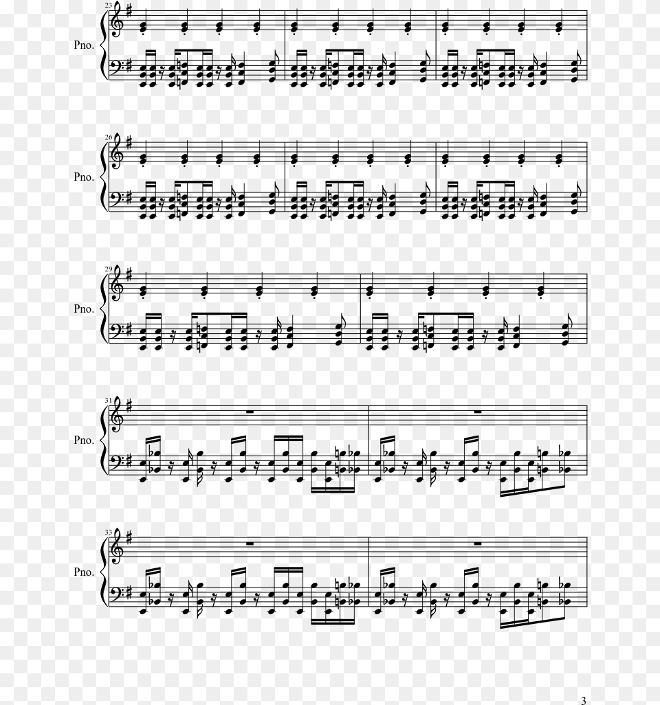 Camptown Races Piano Sheet Music, Gray Free Png