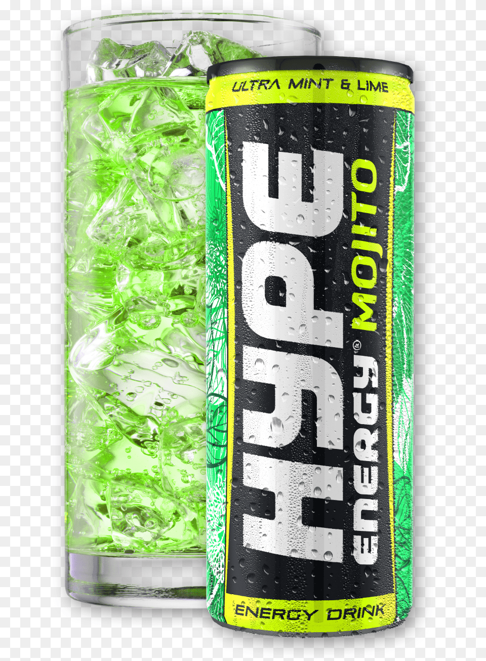 Can Glass Mojito Hype Energy Drink Sugar, Tin, Alcohol, Beer, Beverage Png