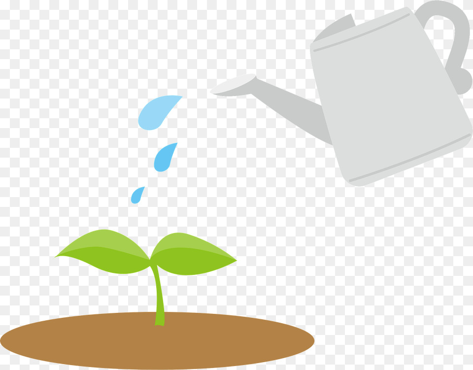 Can Is Watering A Sprout Clipart, Leaf, Plant, Tin, Pottery Png