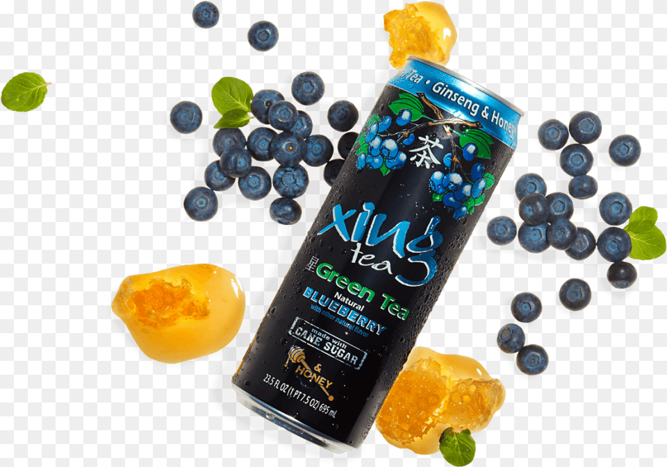 Can Of New Age Beverages Xing Green Tea Blueberry New Age Beverages, Berry, Food, Fruit, Plant Png Image