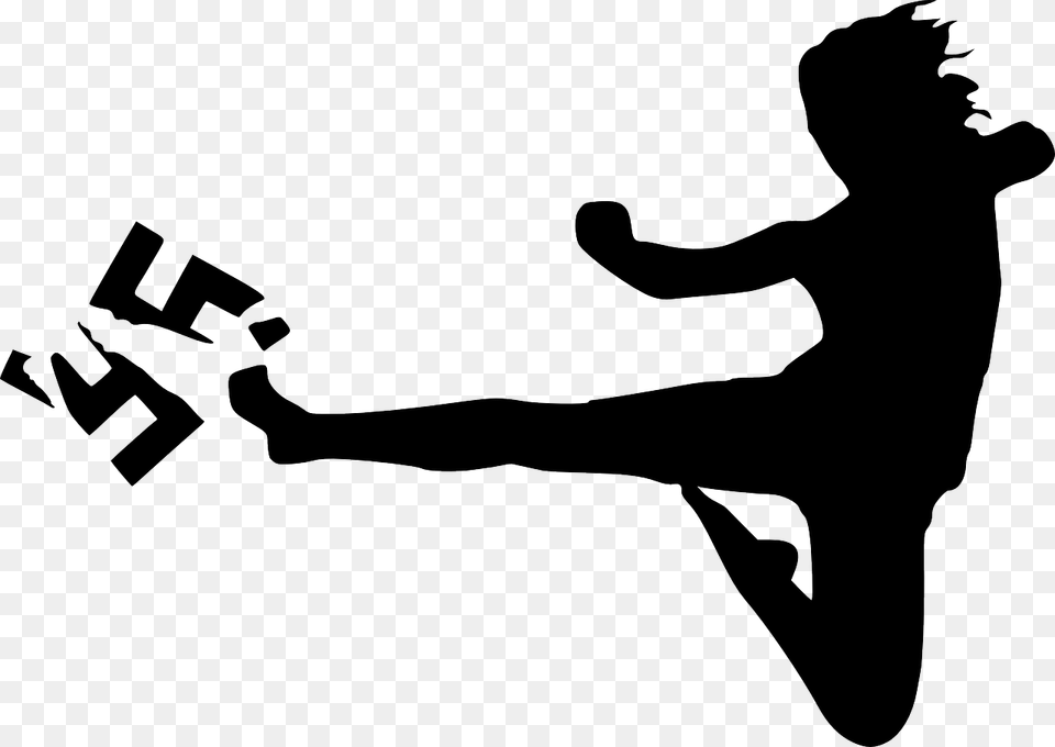 Can Your Students Spot A Fascist Taekwondo Clipart, Silhouette, Stencil, Adult, Male Free Png Download